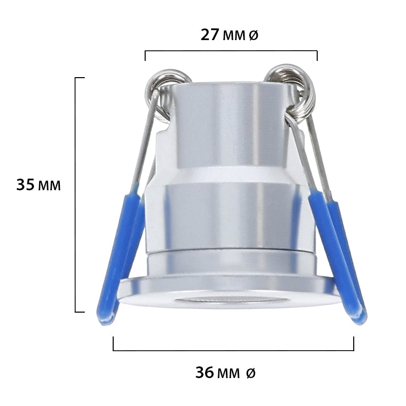 LED Veranda inbouwspot | Ø28mm | 3 W | Dimbaar - Zilver | Bundel 10 Stuks | 2700K - Warm wit - Outledtl.nl 