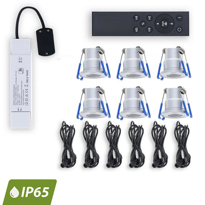 LED Veranda inbouwspot | Ø28mm | 3 W | Dimbaar - Zilver | Bundel 6 Stuks | 2700K - Warm wit - Outledtl.nl 
