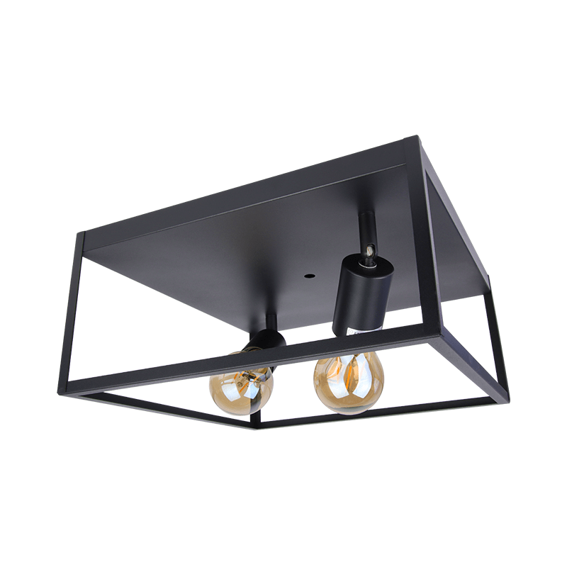Plafondlampen woonkamer zwart | Incl.Lichtbron | E27 fitting |  8W | 640lm | 2400k - Outledtl.nl 