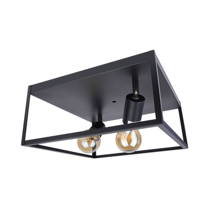 Plafondlampen woonkamer zwart | Incl.Lichtbron | E27 fitting |  8W | 640lm | 2400k - Outledtl.nl 