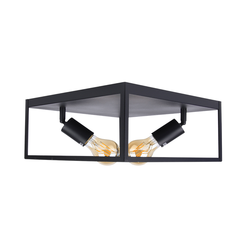 Plafondlampen woonkamer zwart | Incl.Lichtbron | E27 fitting |  8W | 640lm | 2400k - Outledtl.nl 