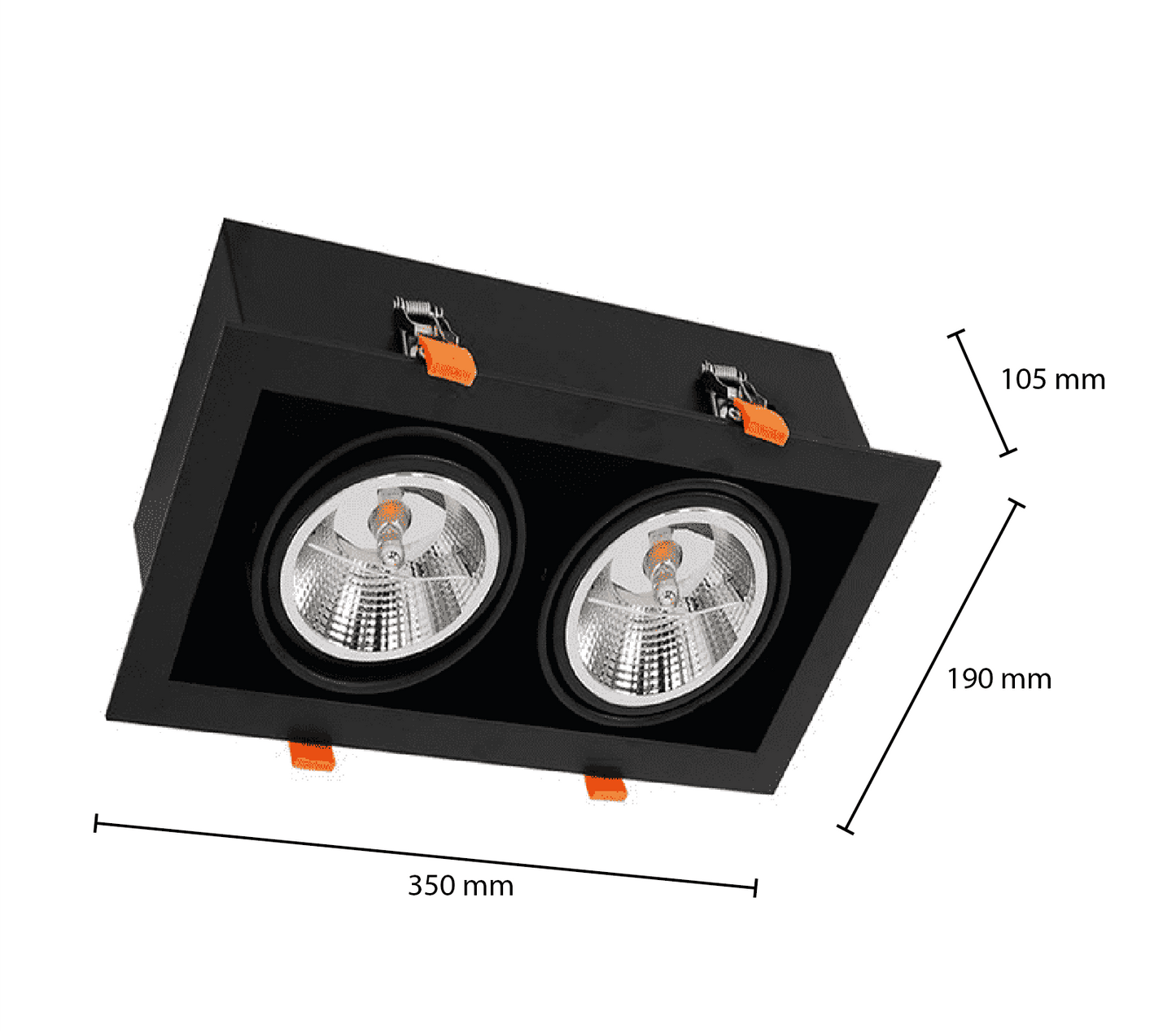 AR111 Led Spot Armatuur  | Zwart | excl. AR111 spot | Dubbel - Outledtl.nl 