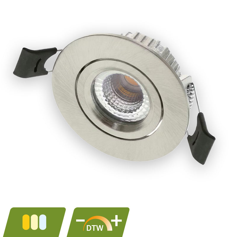 LED Inbouwspot Pollux | 5 watt | Dim2Warm | Zilver | IP65 | Kantelbaar - Outledtl.nl 