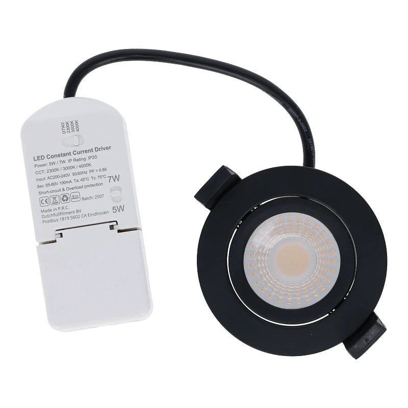 LED Inbouwspot | Dimbaar | IP65 | 5W/7W | CCT | Zwart - Outledtl.nl 