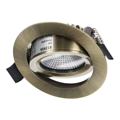 LED Inbouwspot Aristo | Dimbaar | IP65 | 4W of 6W | CCT Switch | Zaagmaat: Ø68-75 mm | Brass - Outledtl.nl 