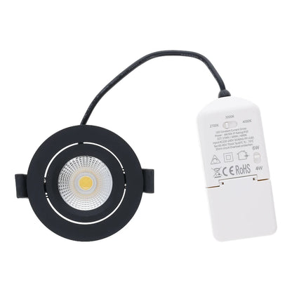 LED Inbouwspot Aristo | Dimbaar | IP65 | 4W en 6W | CCT Switch | Zaagmaat: Ø68-75 mm | Zwart - Outledtl.nl 