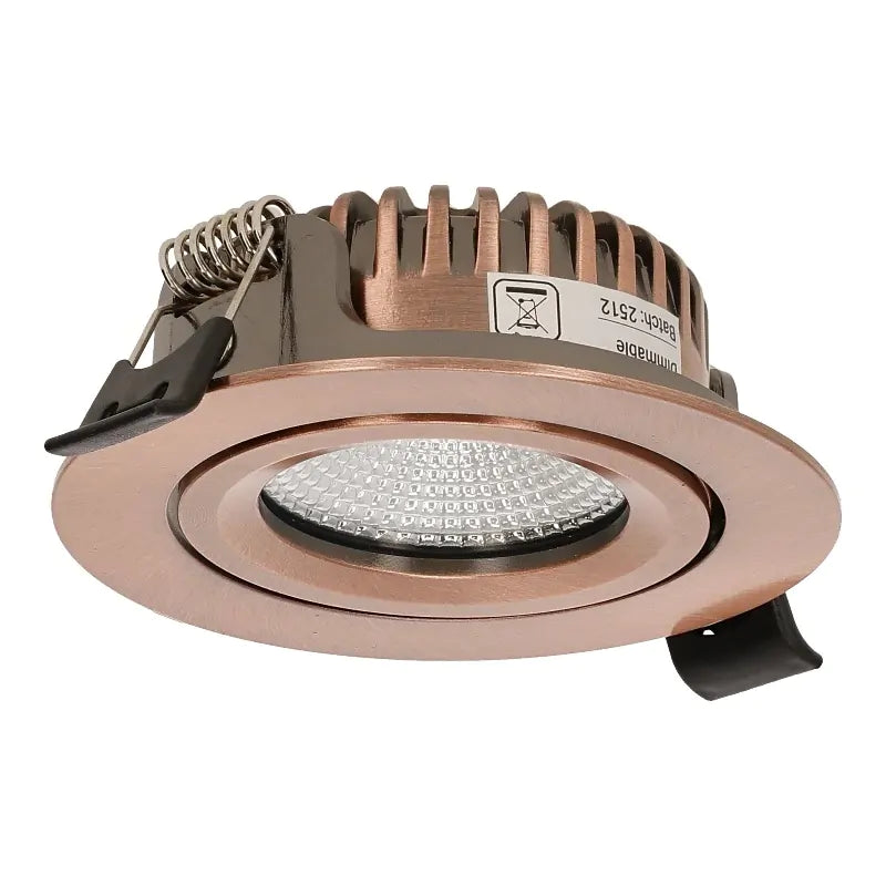 LED Inbouwspot Aristo | Dimbaar | IP65 | 4W of 6W | CCT Switch | Zaagmaat: Ø68-75 mm | Koper - Outledtl.nl 