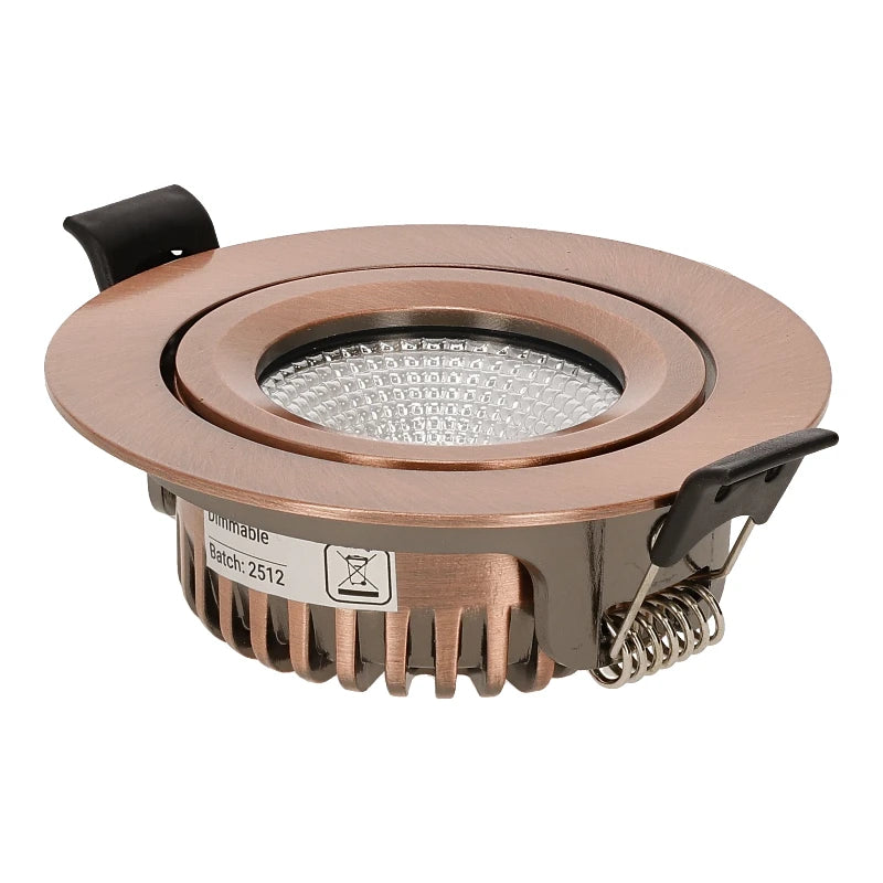LED Inbouwspot Aristo | Dimbaar | IP65 | 4W of 6W | CCT Switch | Zaagmaat: Ø68-75 mm | Koper - Outledtl.nl 