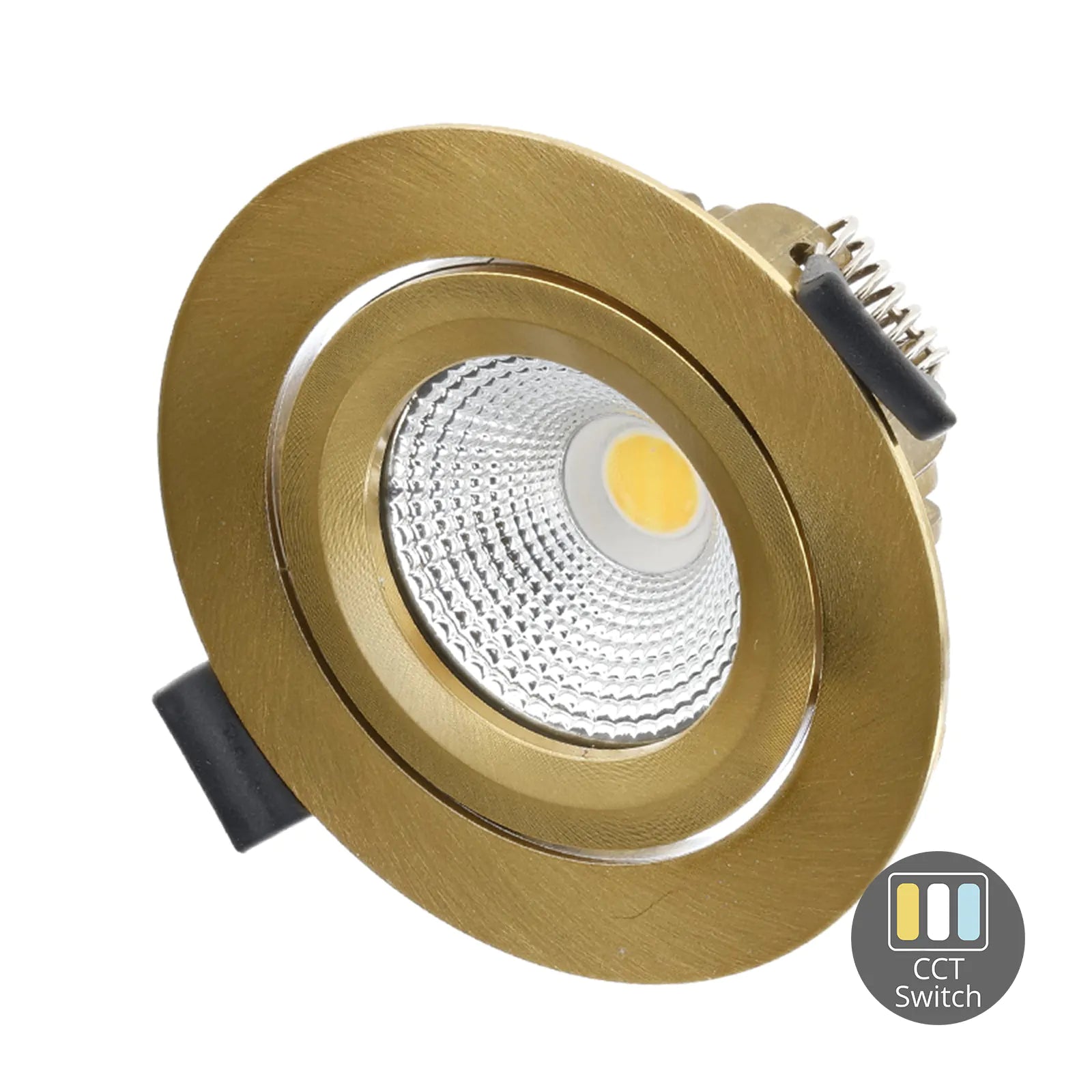 LED Inbouwspot Aristo | Dimbaar | IP65 | 4W of 6W | CCT Switch | Zaagmaat: Ø68-75 mm | Goud - Outledtl.nl 