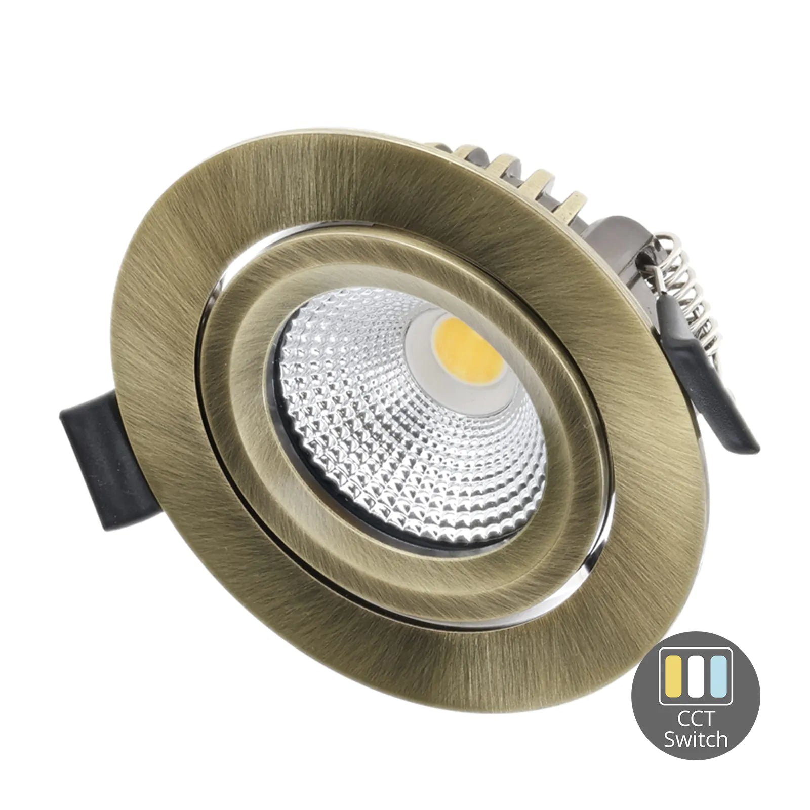LED Inbouwspot Aristo | Dimbaar | IP65 | 4W of 6W | CCT Switch | Zaagmaat: Ø68-75 mm | Brass - Outledtl.nl 