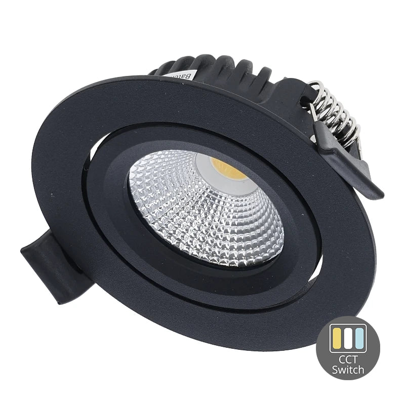 LED Inbouwspot Aristo | Dimbaar | IP65 | 4W en 6W | CCT Switch | Zaagmaat: Ø68-75 mm | Zwart - Outledtl.nl 