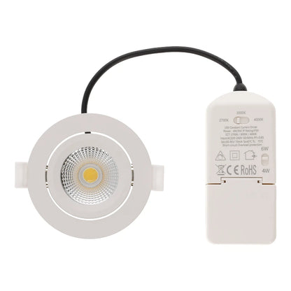 LED Inbouwspot Aristo | Dimbaar | IP65 | 4W en 6W | CCT Switch | Zaagmaat: Ø68-75 mm | Mat Wit - Outledtl.nl 
