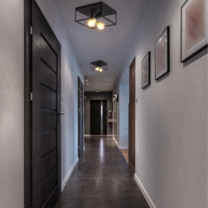 Plafondlampen woonkamer zwart | Incl.Lichtbron | E27 fitting |  8W | 640lm | 2400k - Outledtl.nl 