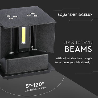 Led  Wandlamp Dimbaar -  2 x 3 Watt - IP65 - Mat Zwart - Outledtl.nl 