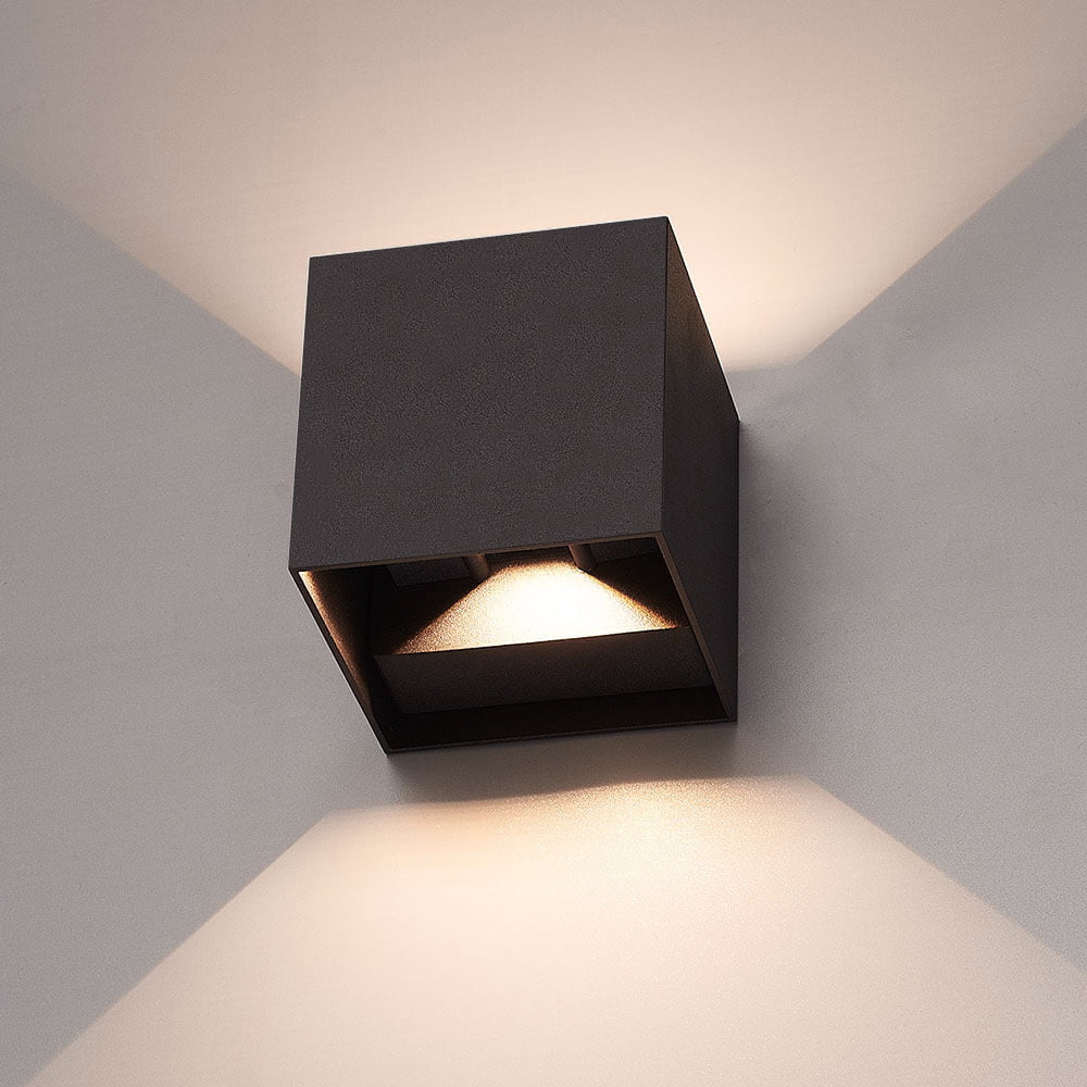 Led  Wandlamp Dimbaar -  2 x 3 Watt - IP65 - Mat Zwart - Outledtl.nl 
