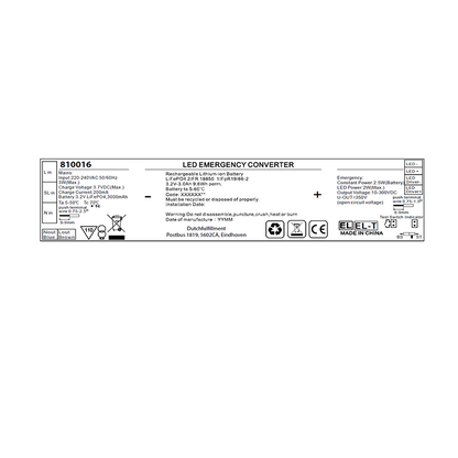 NOODUNIT 2.5W | 10-300V(DC) | Blijft tot 3 uur branden - Outledtl.nl 