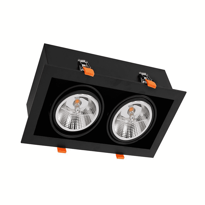 AR111 Led Spot Armatuur  | Zwart | excl. AR111 spot | Dubbel - Outledtl.nl 