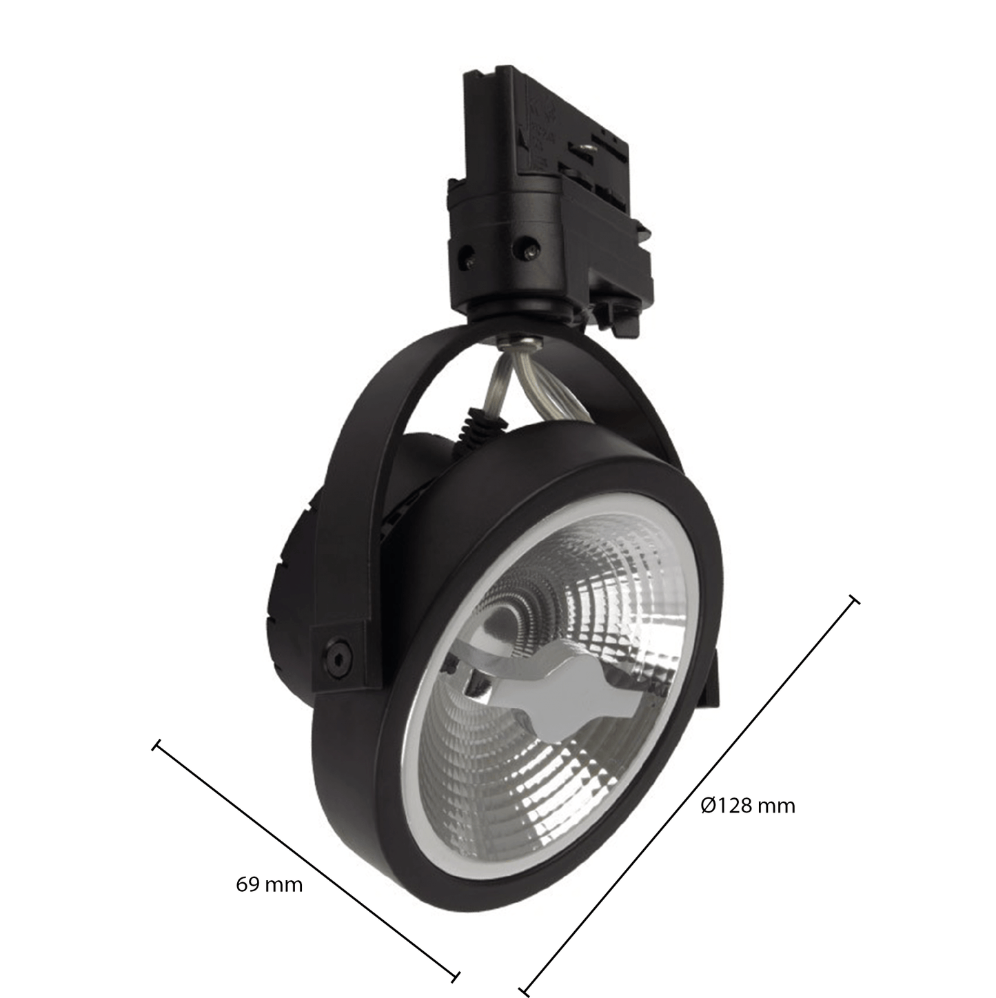 3-Fase Spotjes op rails | zwart - 12W - 45°  -  CRI>92 - Dim to warm - Outledtl.nl 