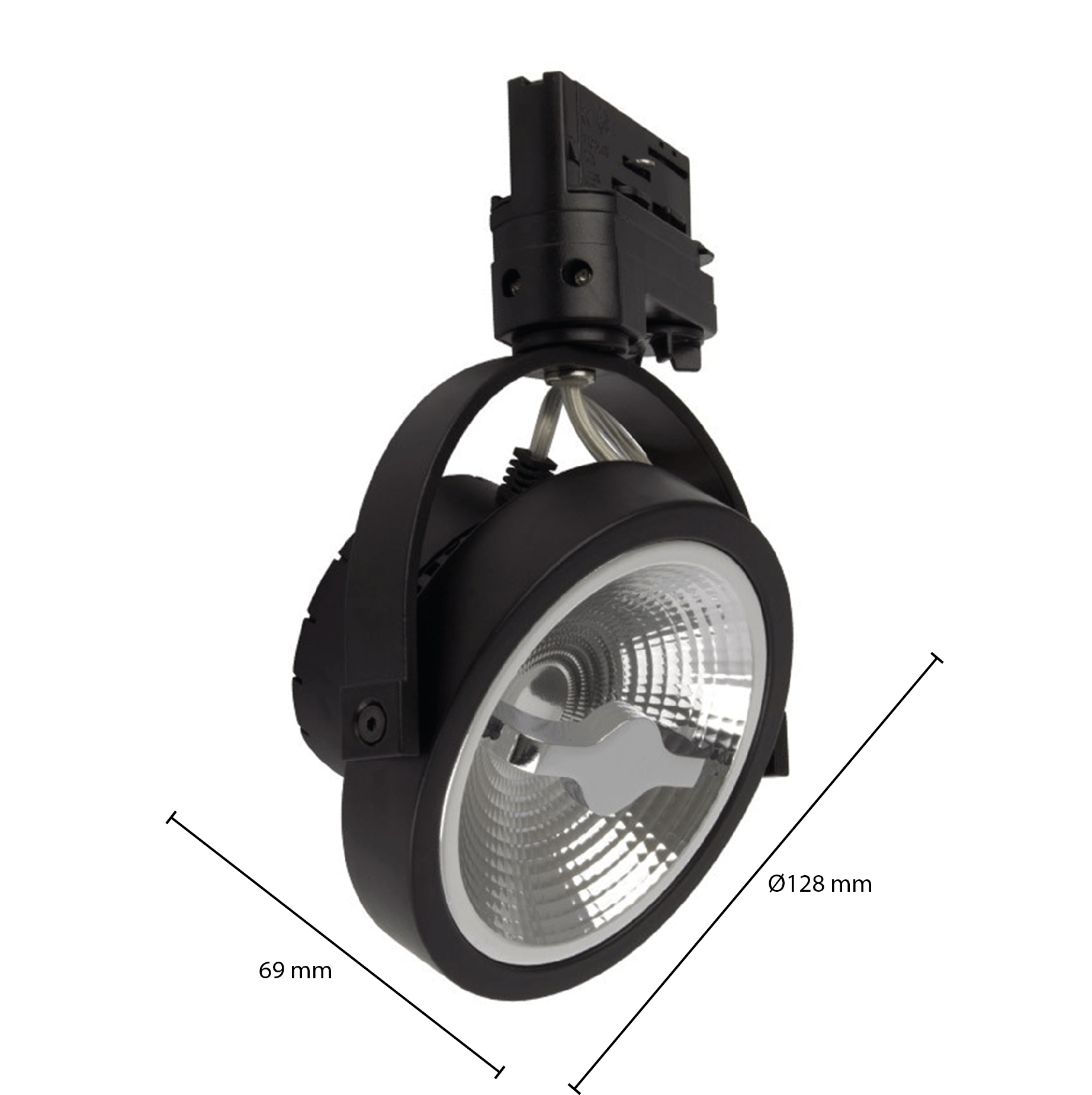 3-Fase Spotjes op rails | zwart - 12W - 45°  -  CRI>92 - Dim to warm - Outledtl.nl 