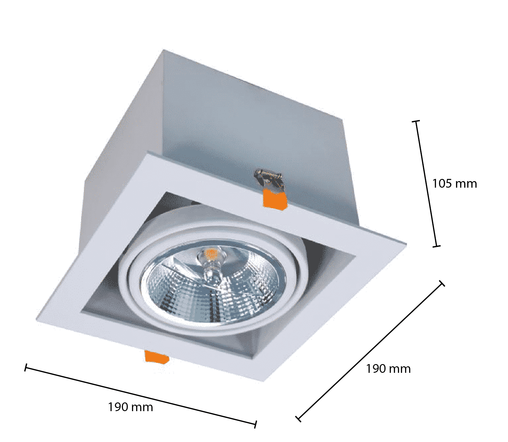 AR111 inbouwarmatuur | vierkant  | Wit | exclusief AR111 spot - Outledtl.nl 