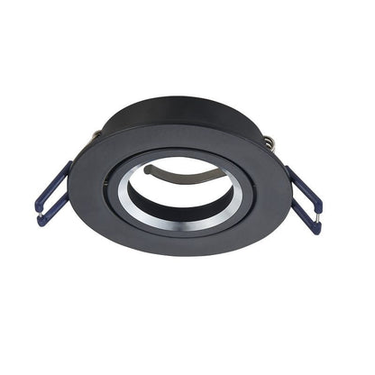 GU10 Armatuur zwart Eos - Luxe Design - Mat Zwart - Zilveren Ring - Kantelbaar - Outledtl.nl 