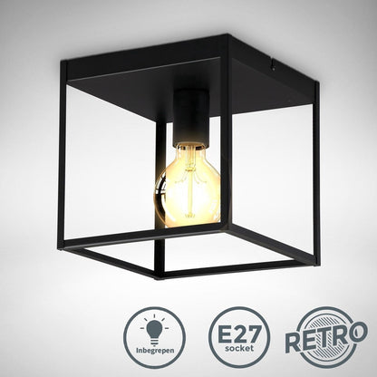 Plafondlampen slaapkamer zwart | Incl.Lichtbron | E27 fitting | 4W | 320lm | 2400k - Outledtl.nl 