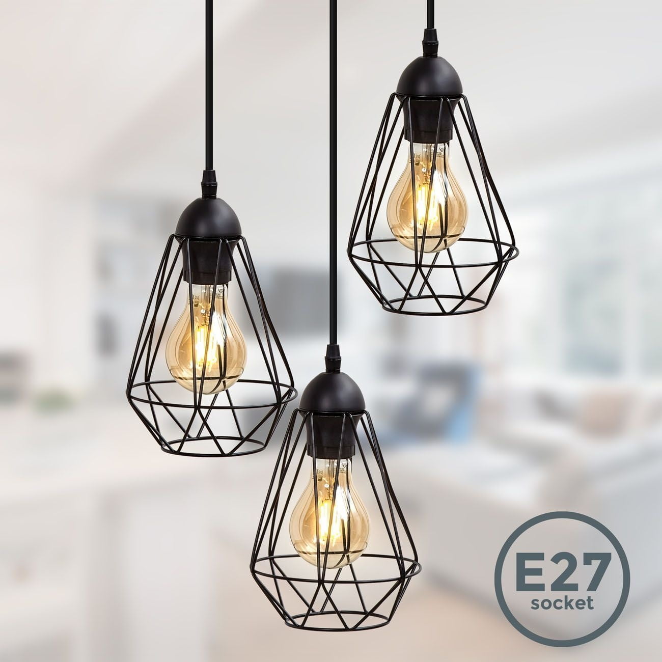 Zwarte Plafondlampen | Incl.Lichtbronnen | E27 fitting | 12W |  Rond - Outledtl.nl 