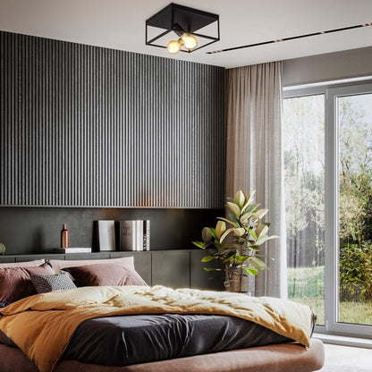 Plafondlampen woonkamer zwart | Incl.Lichtbron | E27 fitting |  8W | 640lm | 2400k - Outledtl.nl 