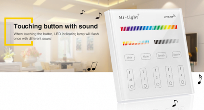 MI-LIGHT Wandbediening - 4 GROEPEN - RF-RGB +CCT - Outledtl.nl 