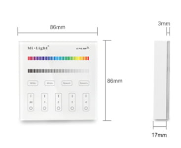 MI-LIGHT Wandbediening - 4 GROEPEN - RF-RGB +CCT - Outledtl.nl 