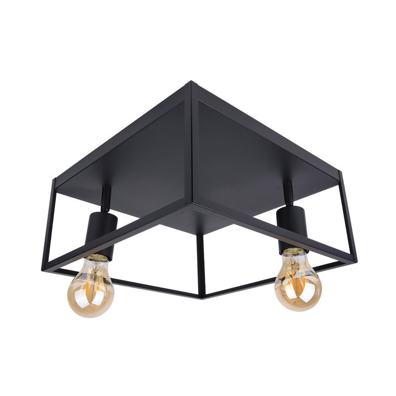 Plafondlampen woonkamer zwart | Incl.Lichtbron | E27 fitting |  8W | 640lm | 2400k - Outledtl.nl 