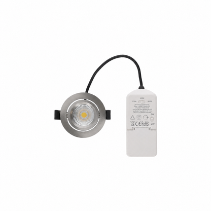 LED Einbaustrahler Pollux | 5 Watt | Dimmbar | CCT-Switch | Silber | IP65 | Schwenkbar