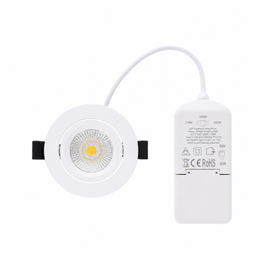 LED Einbaustrahler Pollux | 5 Watt | Dimmbar | CCT-Switch | Weiß | IP65 | Schwenkbar