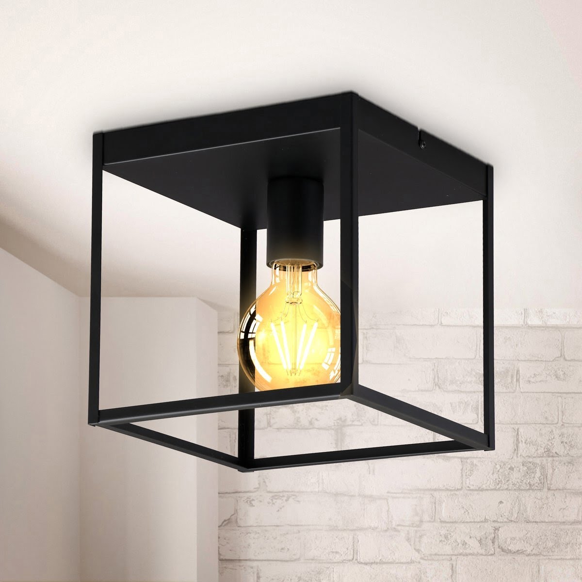 Plafondlampen slaapkamer zwart | Incl.Lichtbron | E27 fitting | 4W | 320lm | 2400k - Outledtl.nl 