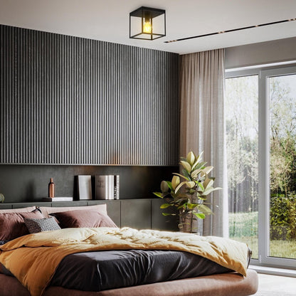 Plafondlampen slaapkamer zwart | Incl.Lichtbron | E27 fitting | 4W | 320lm | 2400k - Outledtl.nl 